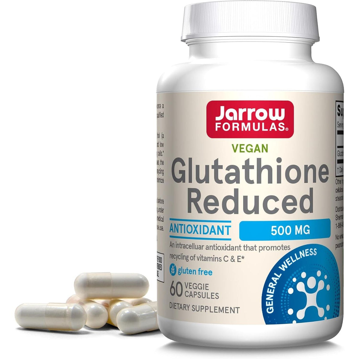 Glutation Redus 500 mg, Jarrow Formulas, 60 capsule vegetale - Protein4Life