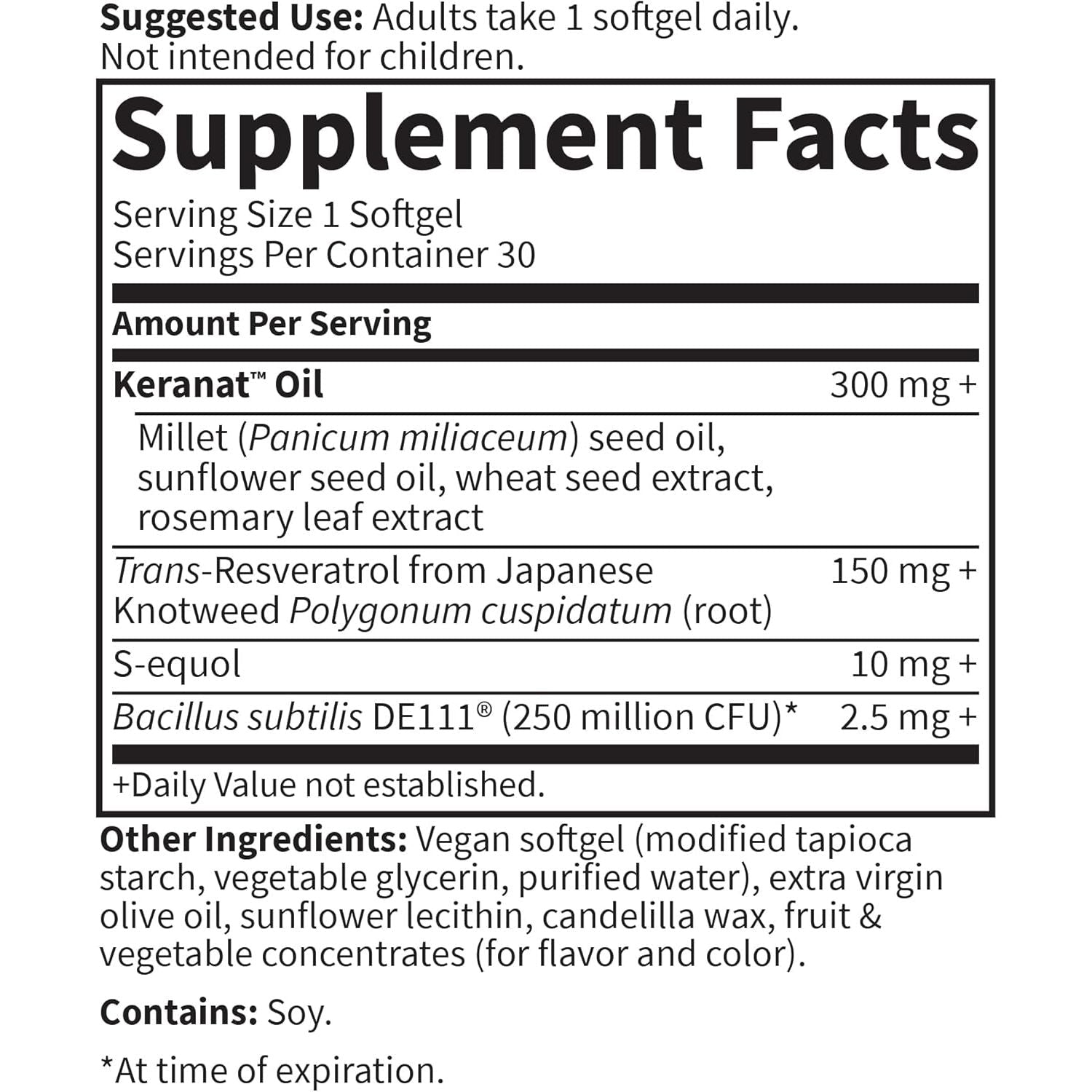 Herbal Menopause Supplement cu S - equol, Keranat si Trans - Resveratrol pentru Reducerea Simptomelor si Cresterea Parului - Garden of Life Herbals - 30 portii - Protein4Life