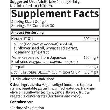 Herbal Menopause Supplement cu S - equol, Keranat si Trans - Resveratrol pentru Reducerea Simptomelor si Cresterea Parului - Garden of Life Herbals - 30 portii - Protein4Life