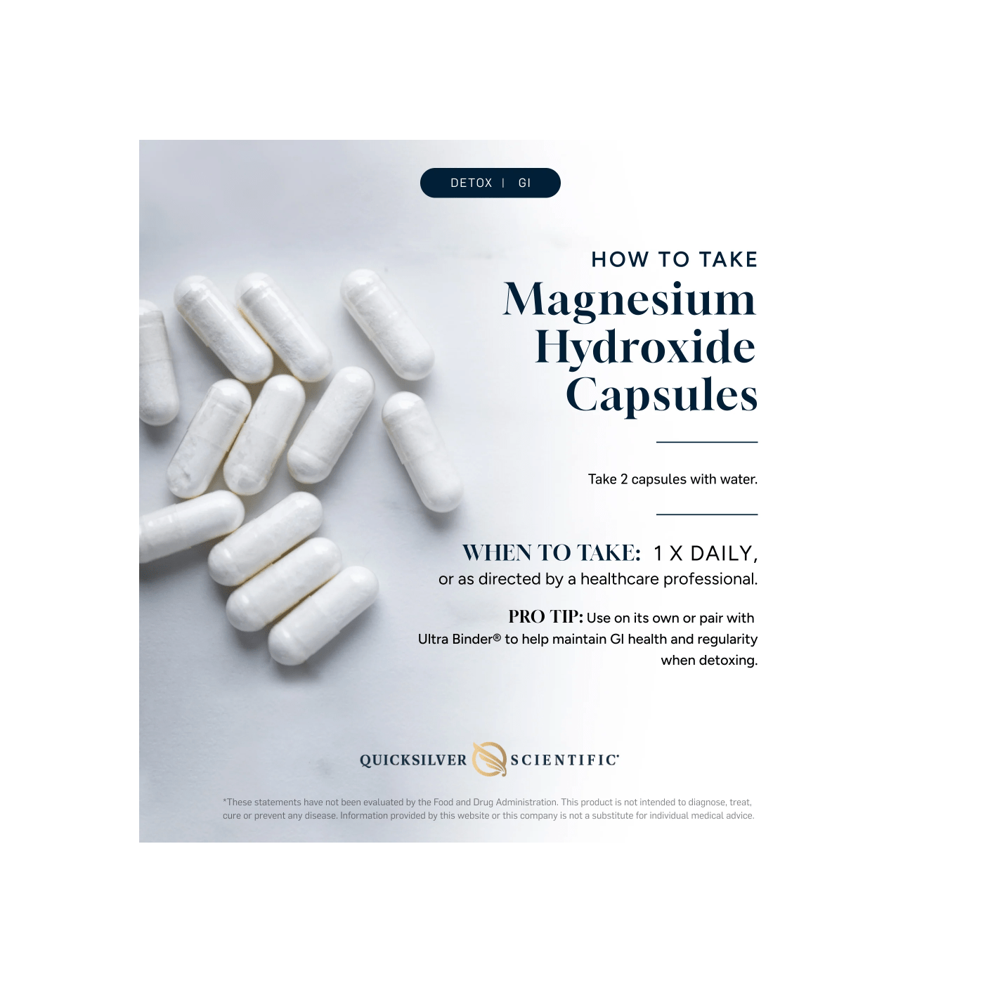 Hidroxid de Magneziu - Lapte de Magneziu - Quicksilver Scientific - 120 capsule - Protein4Life