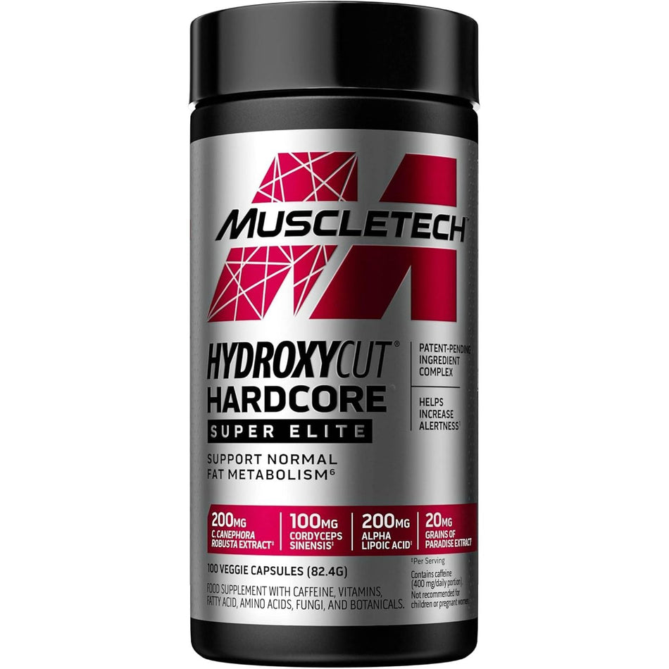 Hydroxycut Hardcore Super Elite pentru Arderea Grasimilor si Energie - MuscleTech - 100 capsule - Protein4Life