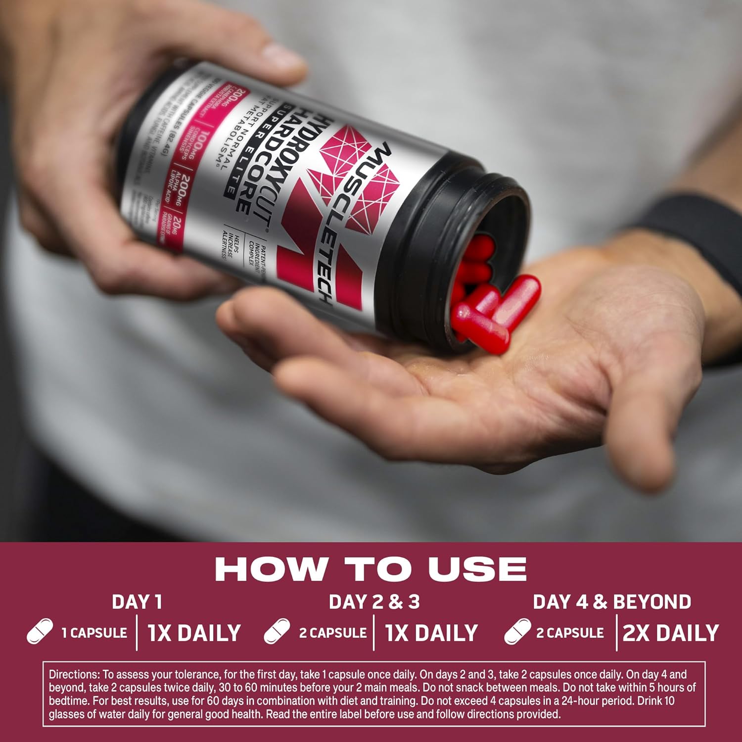 Hydroxycut Hardcore Super Elite pentru Arderea Grasimilor si Energie - MuscleTech - 100 capsule - Protein4Life