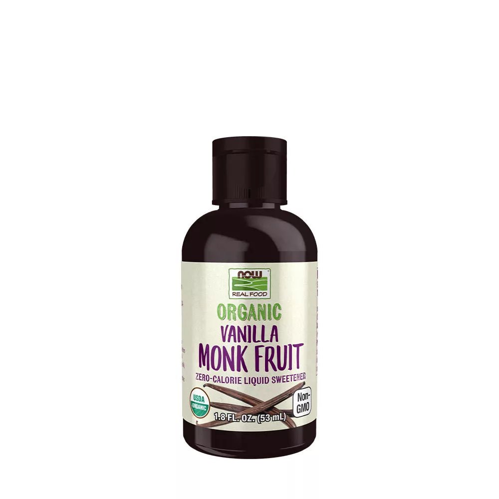 Indulcitor Monk Fruit Organic Lichid - Fructul Calugarului - Aroma Vanilie - 53 ml -  Now Foods - Protein4Life