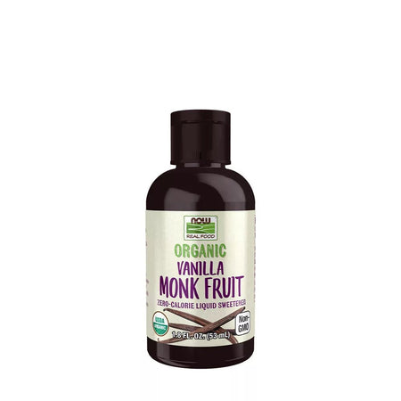 Indulcitor Monk Fruit Organic Lichid - Fructul Calugarului - Aroma Vanilie - 53 ml -  Now Foods - Protein4Life