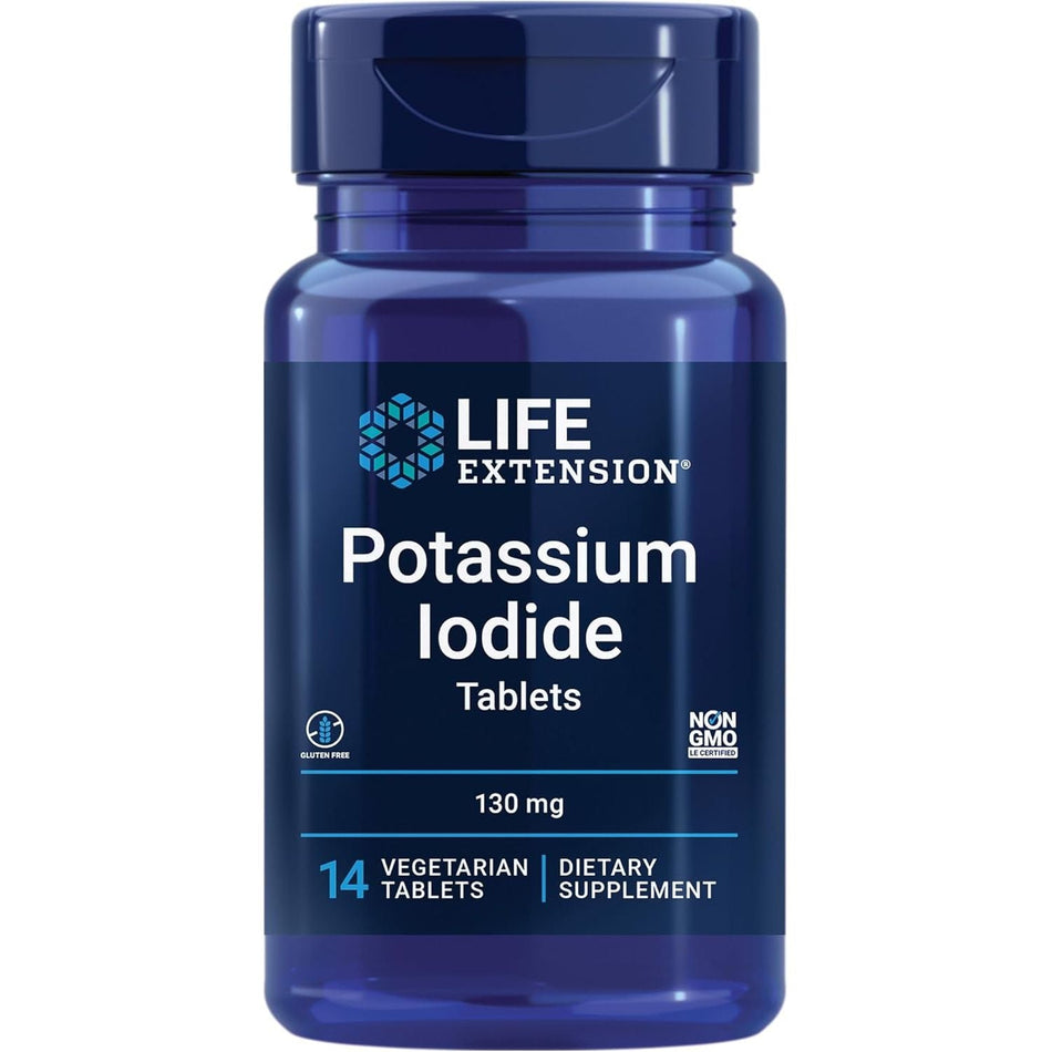 Iodura de Potasiu pentru Protectia Tiroidei - Life Extension - 130 mg - 14 tablete - Protein4Life