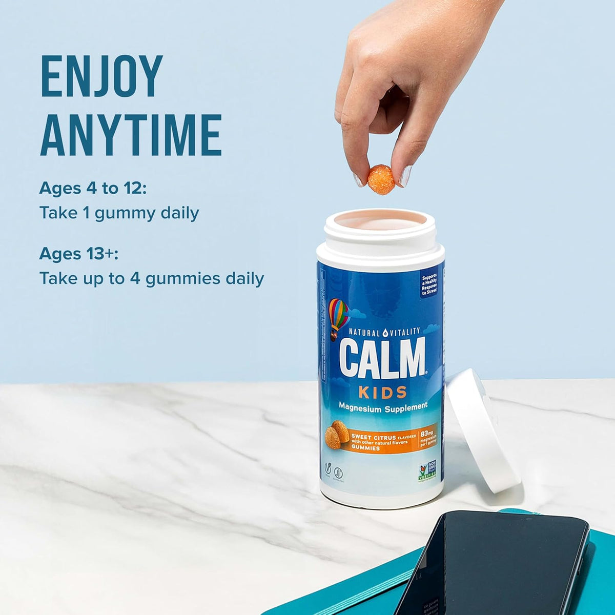 Jeleuri Magneziu Citrat pentru Copii - Calm Kids Natural Vitality - Sweet Citrus - Protein4Life