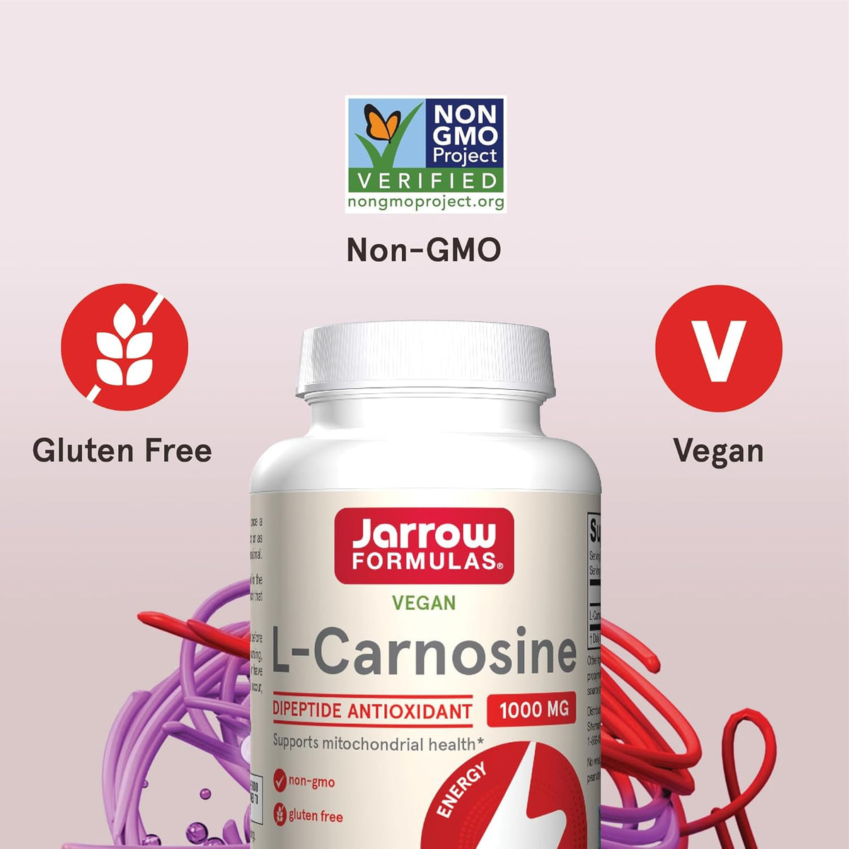 L - Carnosina - Antioxidant pentru Protectie Glicatie - Jarrow Formulas - 90 capsule - Protein4Life