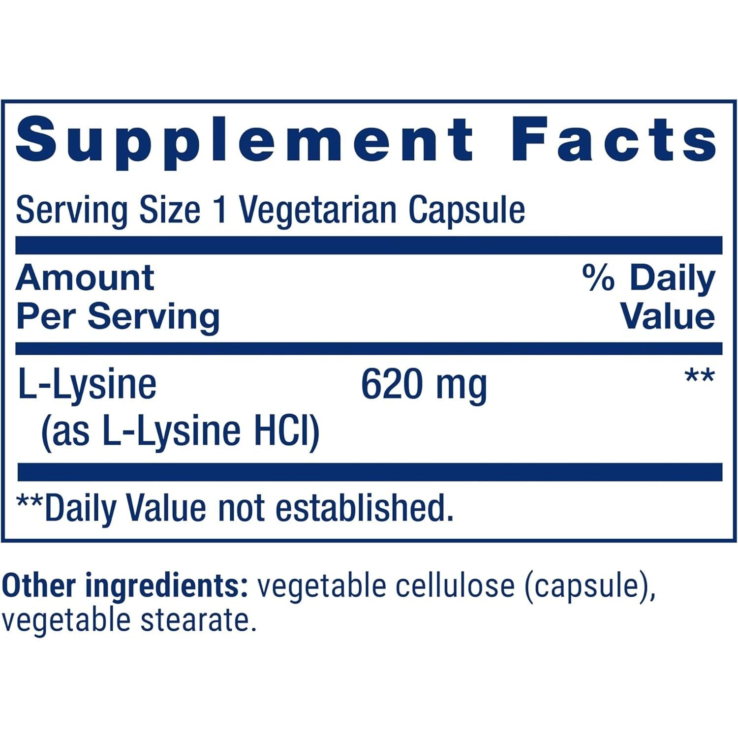 L - Lysine - Life Extension - 620 mg - 100 capsule - Protein4Life