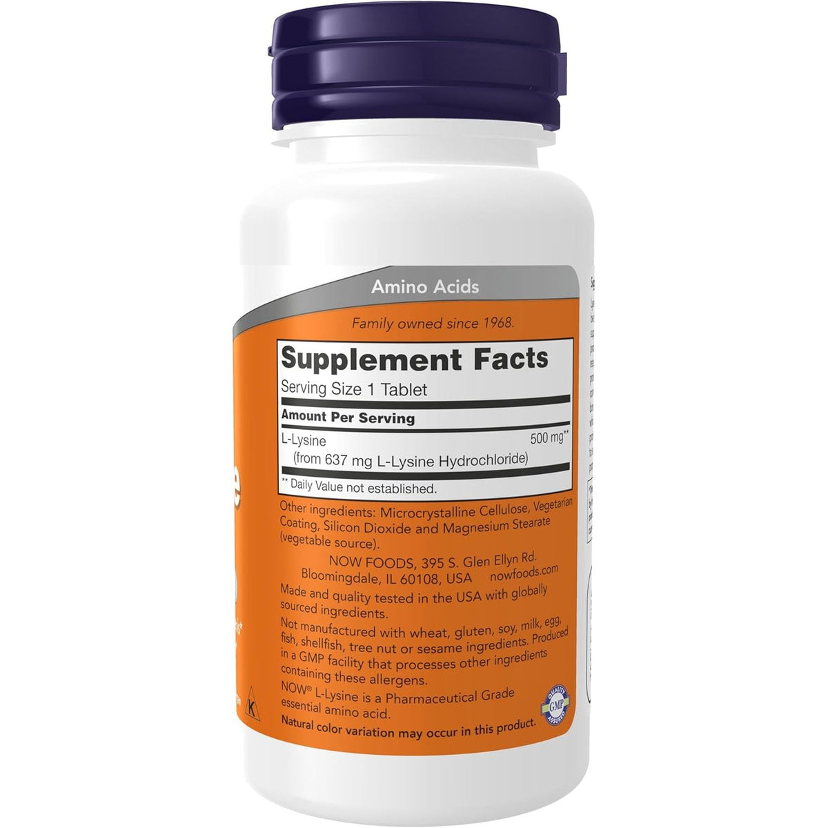 L - Lysine - NOW Foods - 500mg - 100 vcaps - Protein4Life