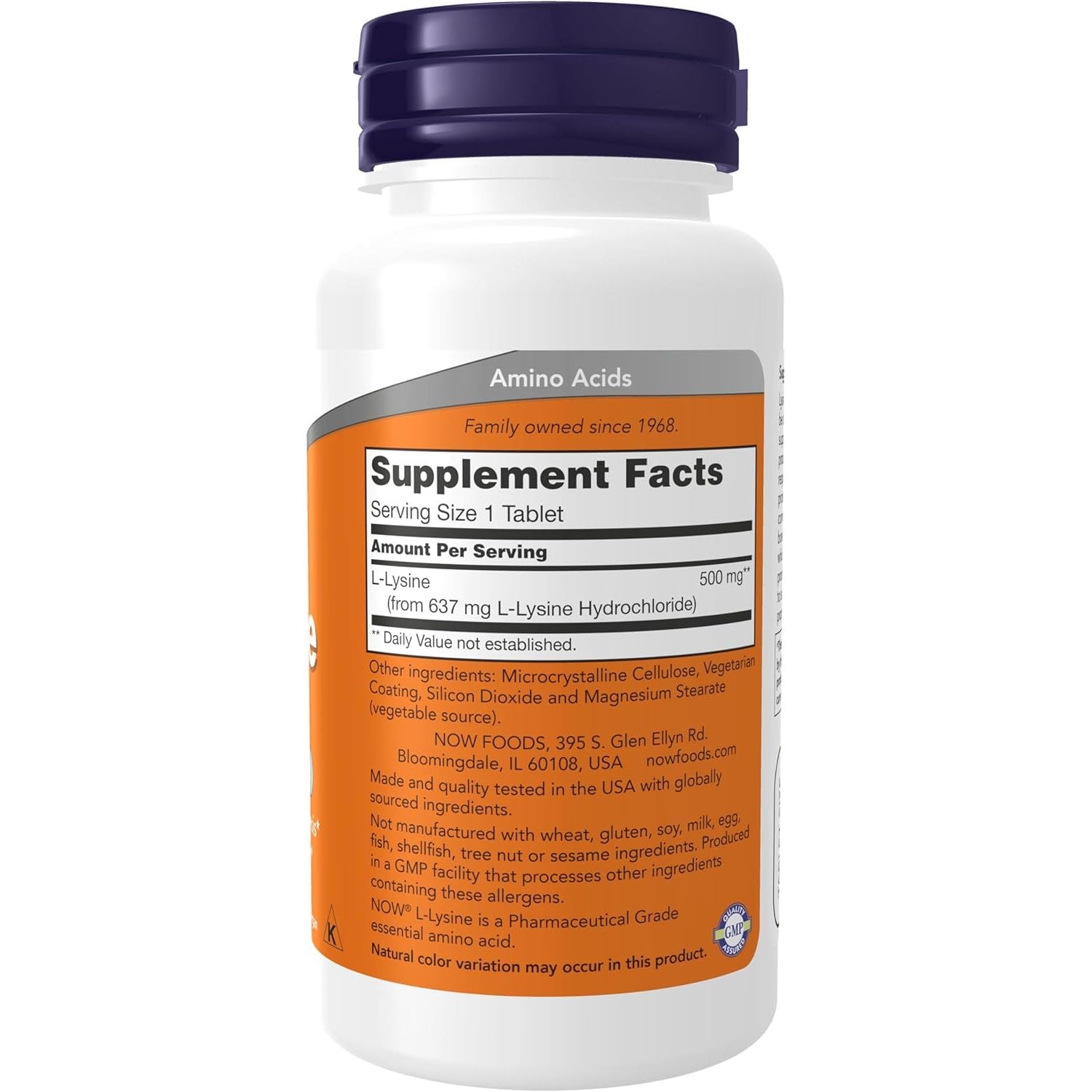 L - Lysine - NOW Foods - 500mg - 100 vcaps - Protein4Life