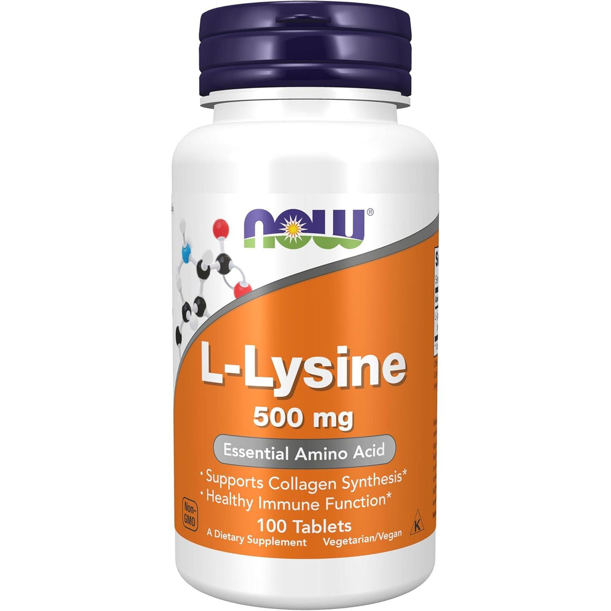 L - Lysine - NOW Foods - 500mg - 100 vcaps - Protein4Life