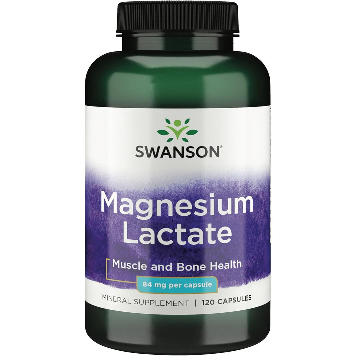 Lactat de Magneziu 84 mg pentru Sistemul Nervos, Muschi si Relaxare - Swanson - 120 capsule - Protein4Life