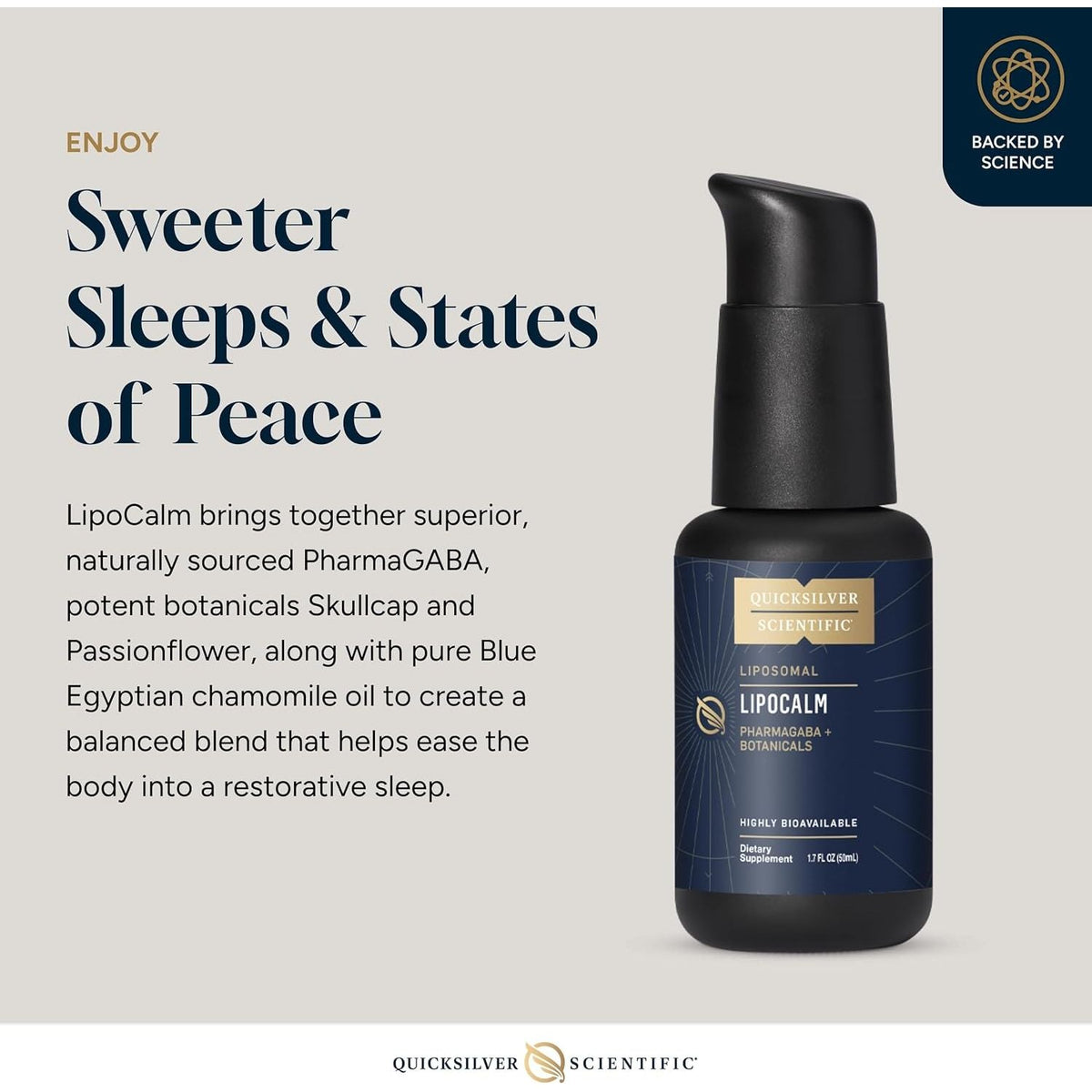 LipoCalm pentru Suportul Sistemului Nervos si Relaxare - Quicksilver Scientific - 50 ml - Protein4Life