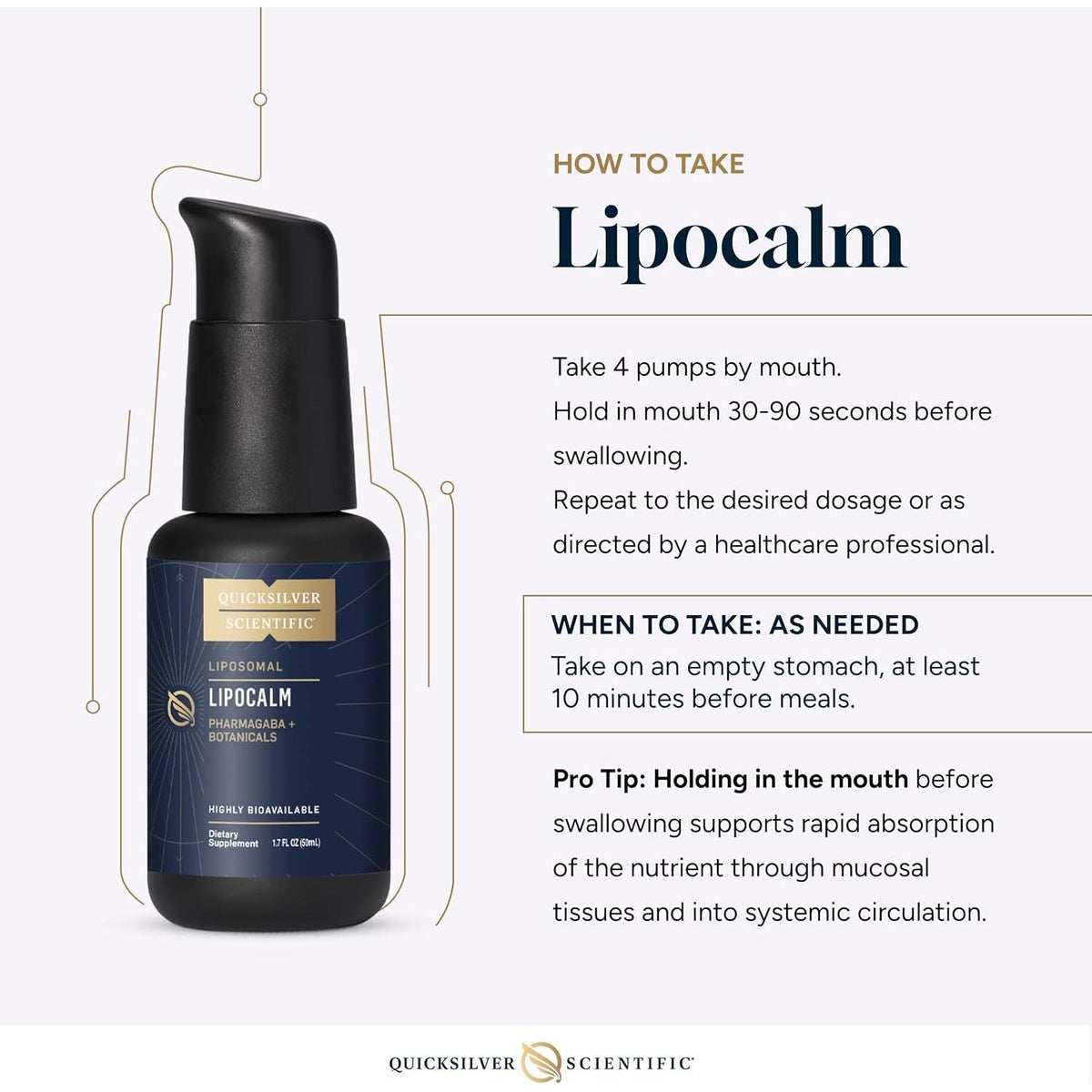 LipoCalm pentru Suportul Sistemului Nervos si Relaxare - Quicksilver Scientific - 50 ml - Protein4Life