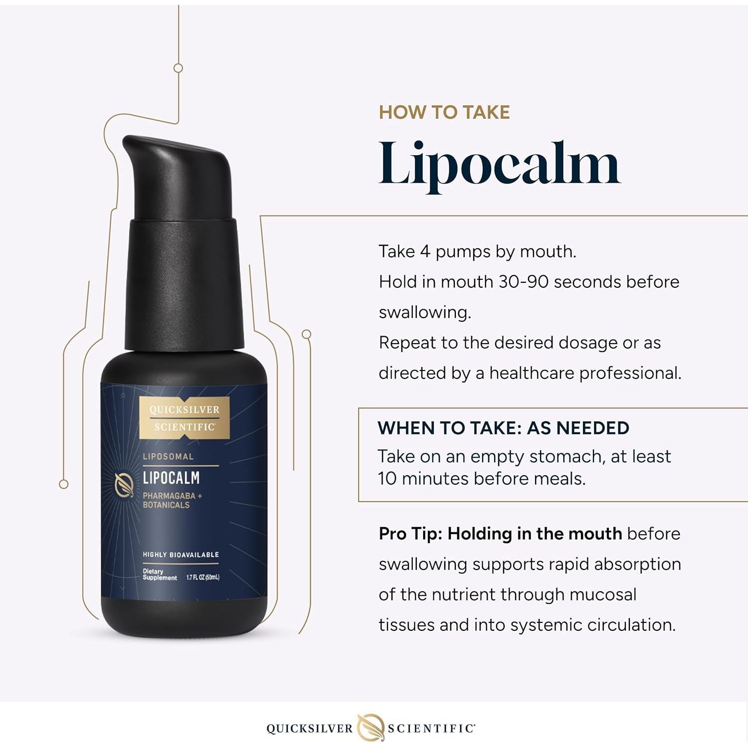 LipoCalm pentru Suportul Sistemului Nervos si Relaxare - Quicksilver Scientific - 50 ml - Protein4Life
