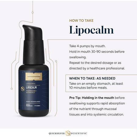 LipoCalm pentru Suportul Sistemului Nervos si Relaxare - Quicksilver Scientific - 50 ml - Protein4Life