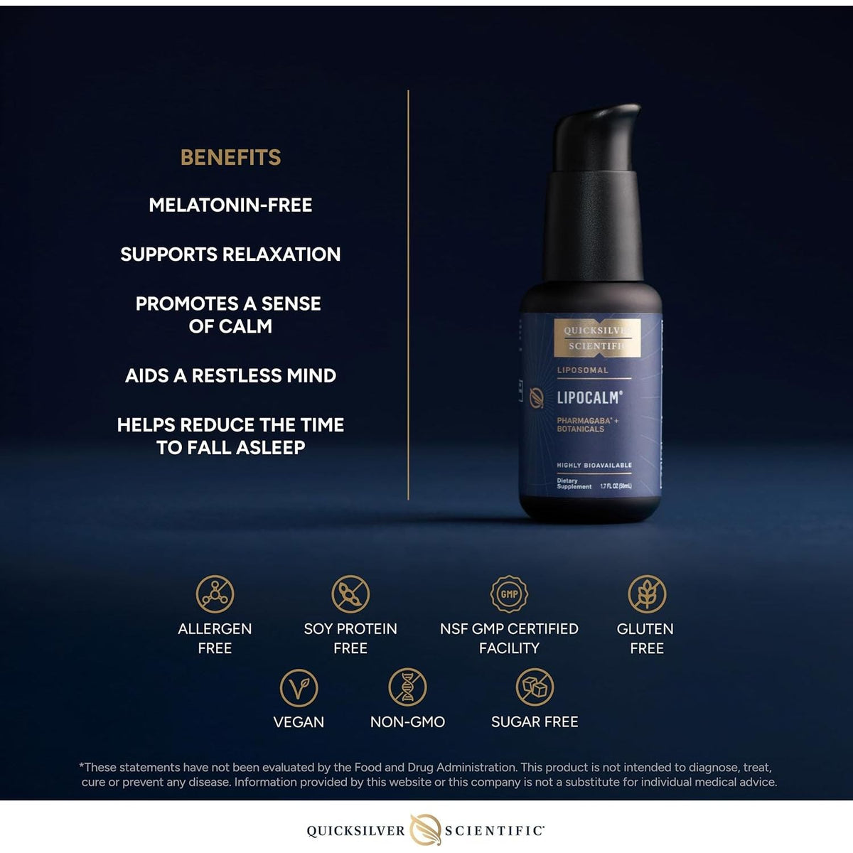 LipoCalm pentru Suportul Sistemului Nervos si Relaxare - Quicksilver Scientific - 50 ml - Protein4Life