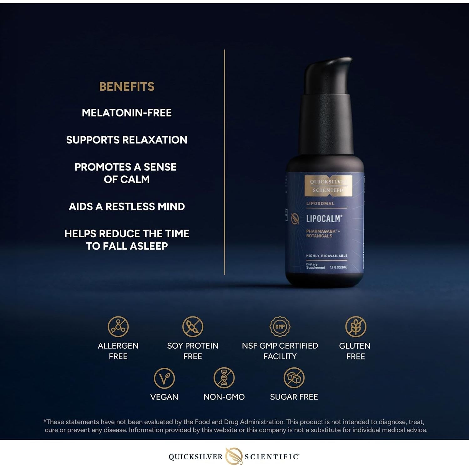 LipoCalm pentru Suportul Sistemului Nervos si Relaxare - Quicksilver Scientific - 50 ml - Protein4Life