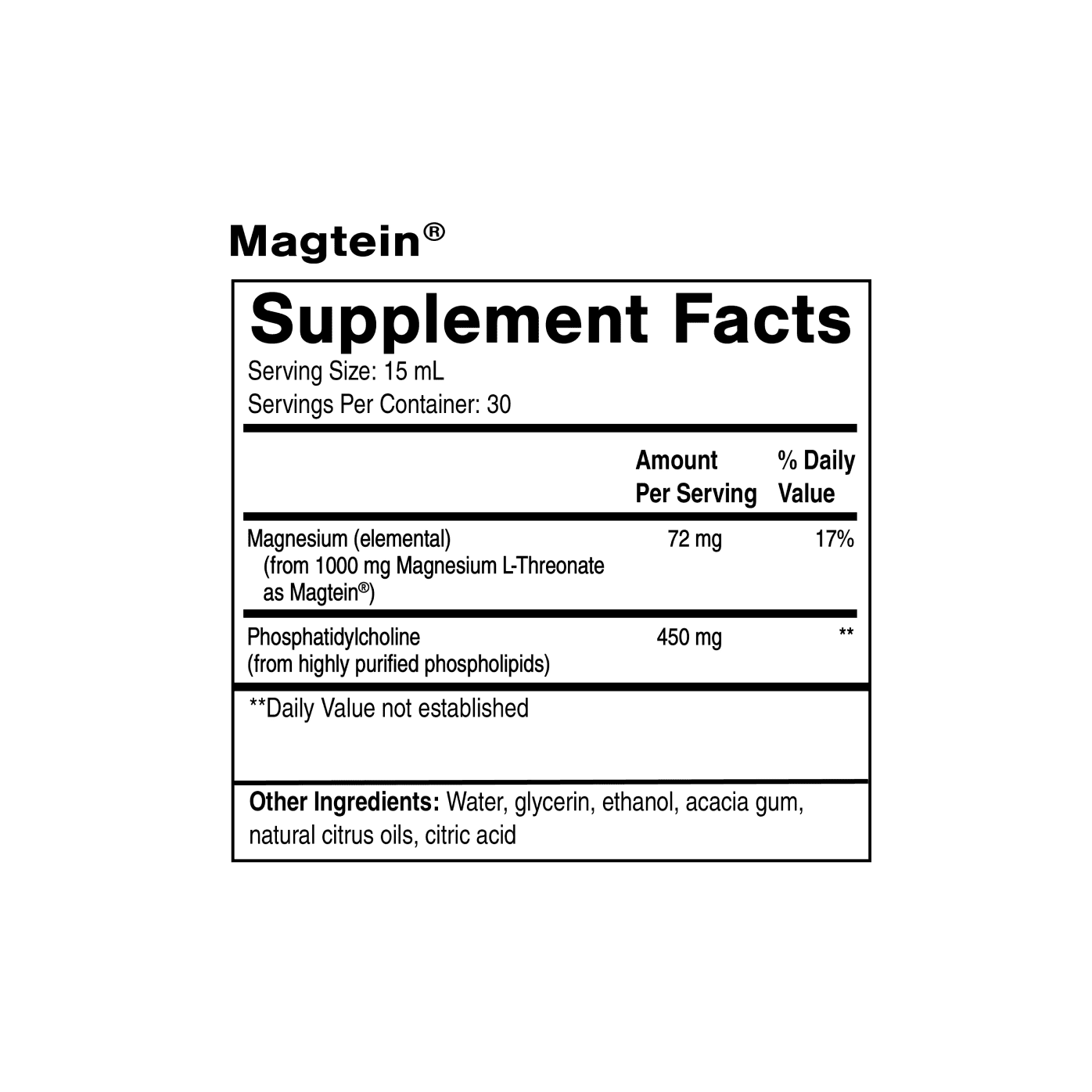 Liposomal Magtein L Threonate Magnesium - QuickSilver Scientific - 450 ml - Protein4Life
