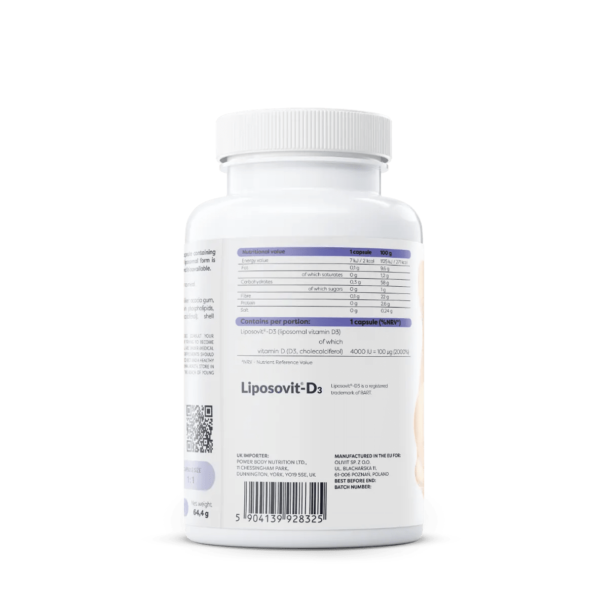 Liposomal Vitamin D3 - Osavi - 4000 UI - 120 capsule - Protein4Life