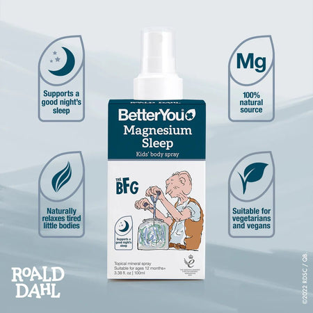 Magnesium Sleep Kids Spray cu Magneziu pentru Somn si Relaxare la Copii - BetterYou - 100 ml - Protein4Life