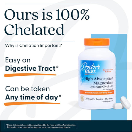 Magneziu Bisglicinat - Doctor's Best - 100 mg - Protein4Life