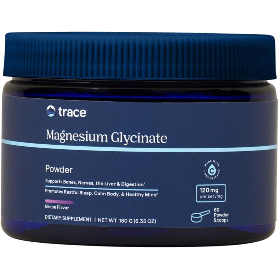 Magneziu Glicinat Pudra pentru Relaxare si Sistem Nervos - Trace Minerals - 180 grame - Protein4Life