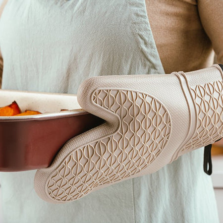 Mănușă de Cuptor din Silicon, Termorezistentă, cu Interior Textil, 30 cm, Nava Misty - Protein4Life