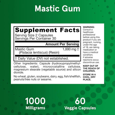 Mastic Gum pentru Suport Gastrointestinal – Jarrow Formulas - Protein4Life