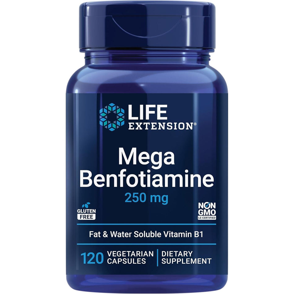 Mega Benfotiamina pentru Sistem Nervos si Metabolismul Glucozei – Life Extension - 250 mg, 120 capsule - Protein4Life