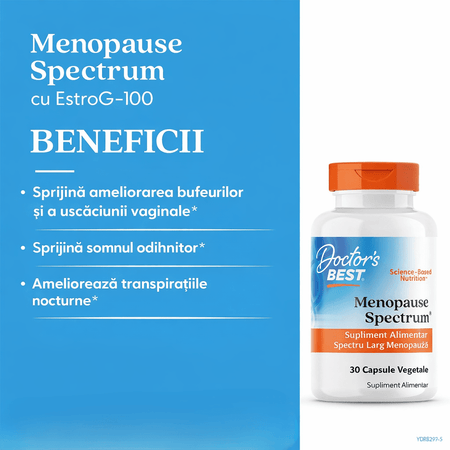 Menopause Spectrum - Complex pentru Menopauza, Suport Hormonal si Reducerea Bufeurilor - Doctor's Best - 30 capsule - Protein4Life