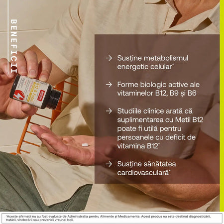 Methyl Cobalamine B12 - Methyl Folate B9 - Jarrow Formulas - 400 mcg - Lemon - 100 Lozenges - Protein4Life