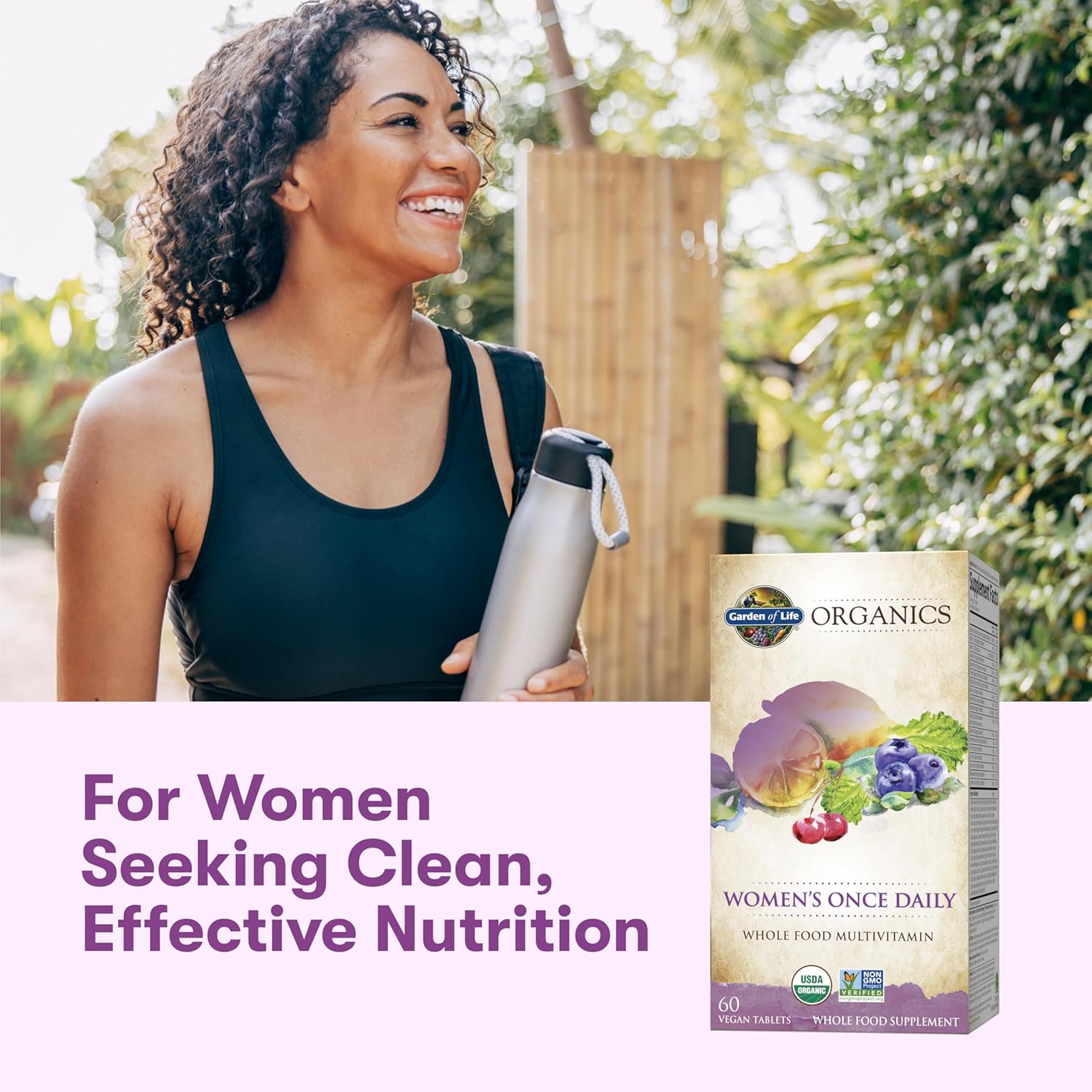 Multivitamine Organice pentru Femei MyKind Organics Women's One Daily pentru Energie si Imunitate - Garden of Life - 60 Capsule - Protein4Life