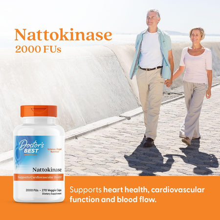 Nattokinaza pentru Circulatie si Sanatatea Inimii – Doctor’s Best - 270 capsule - 2000 FU - Protein4Life