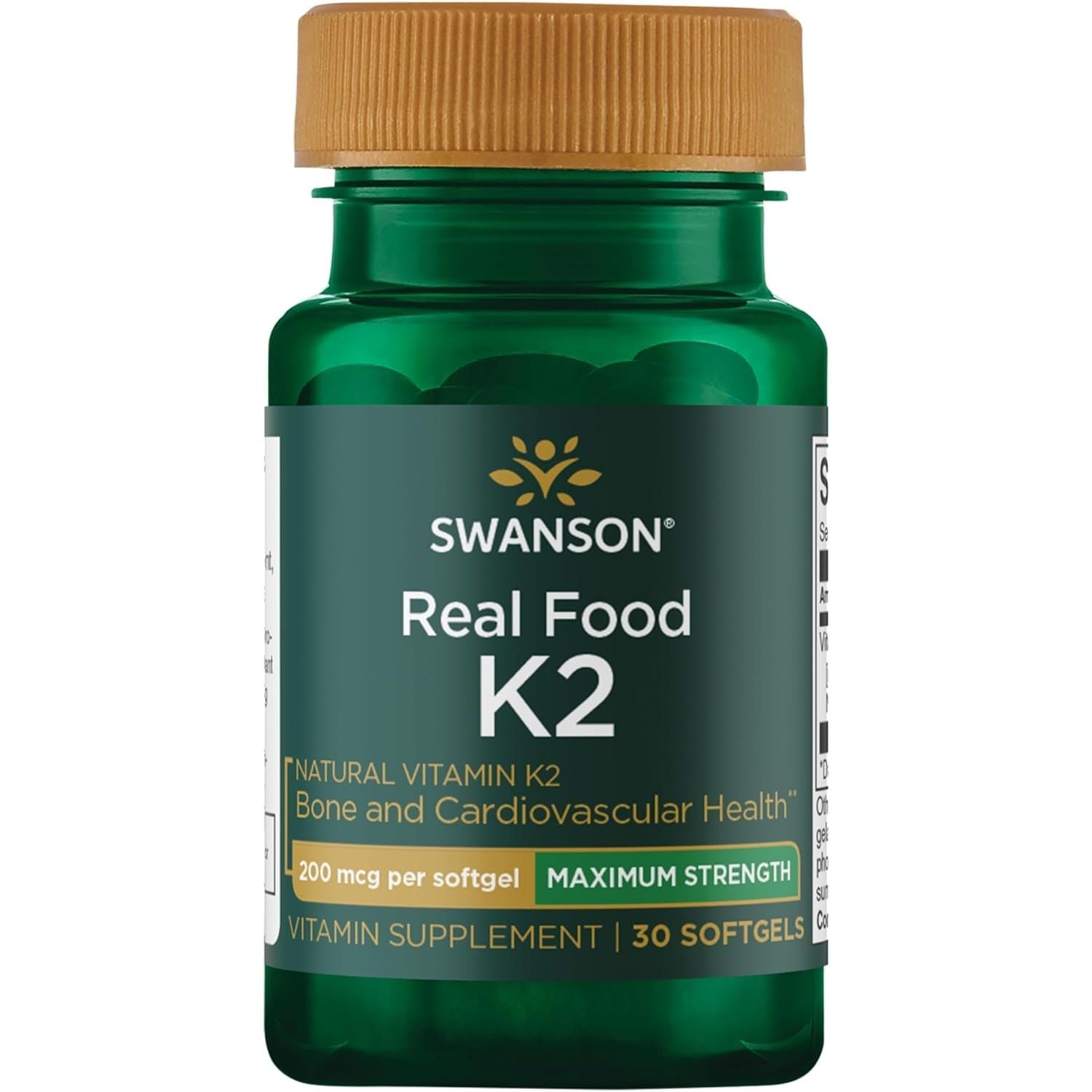 Natural Vitamin K2 - Swanson - 30 capsule - 200 mcg - Protein4Life