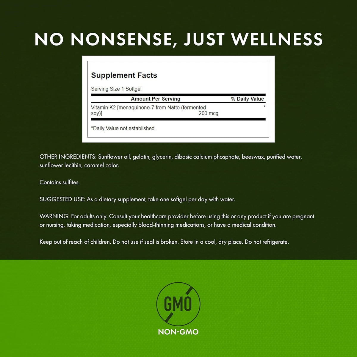 Natural Vitamin K2 - Swanson - 30 capsule - 200 mcg - Protein4Life