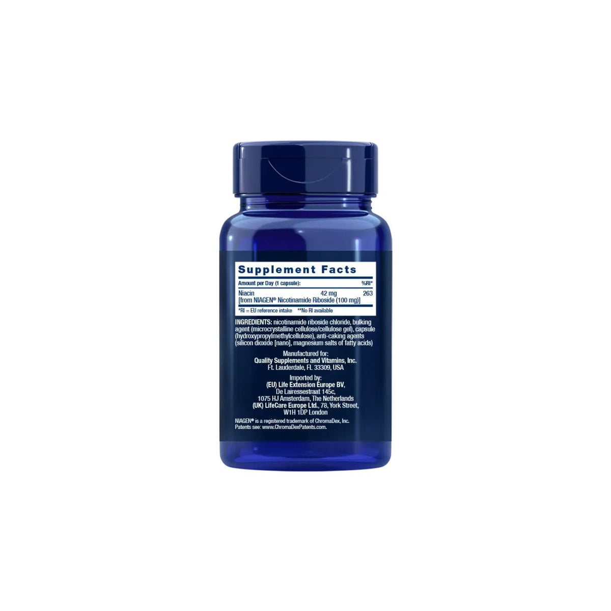 NMN NAD+ Cell Formula pentru Energie si Performanta Cognitiva - Life Extension - 30 capsule vegetale - Protein4Life