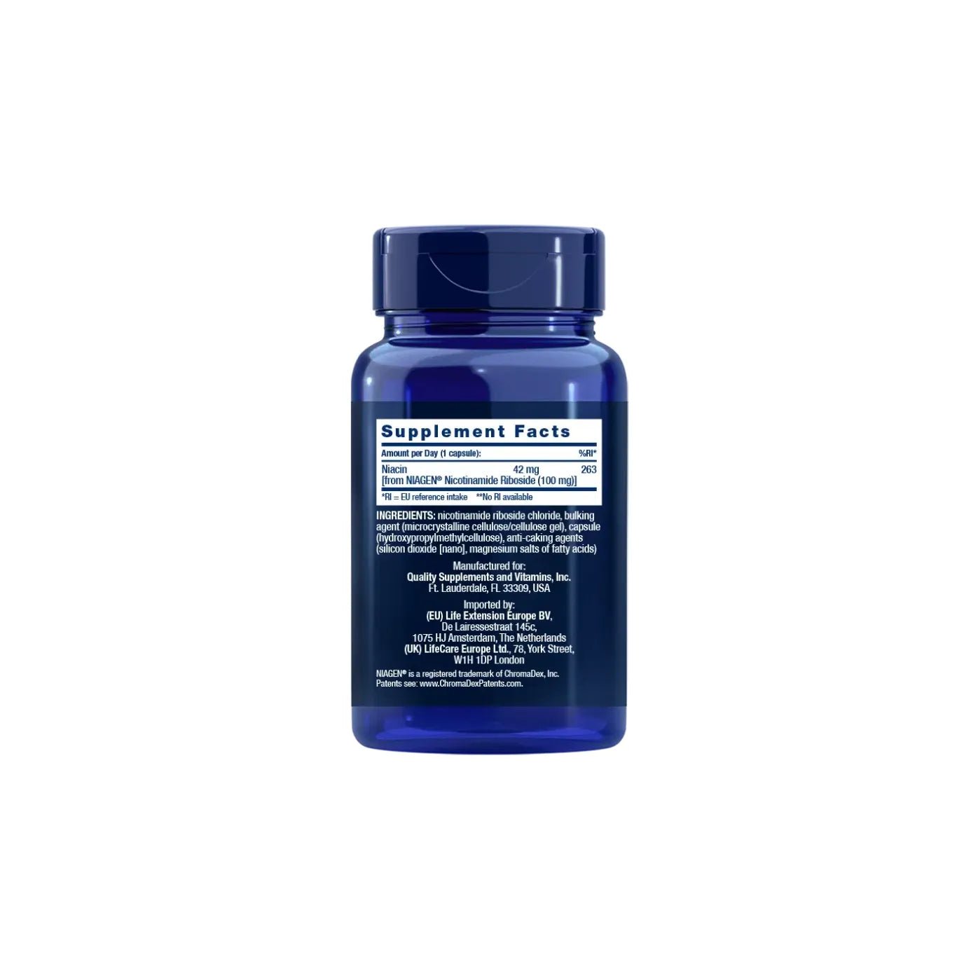 NMN NAD+ Cell Formula pentru Energie si Performanta Cognitiva - Life Extension - 30 capsule vegetale - Protein4Life