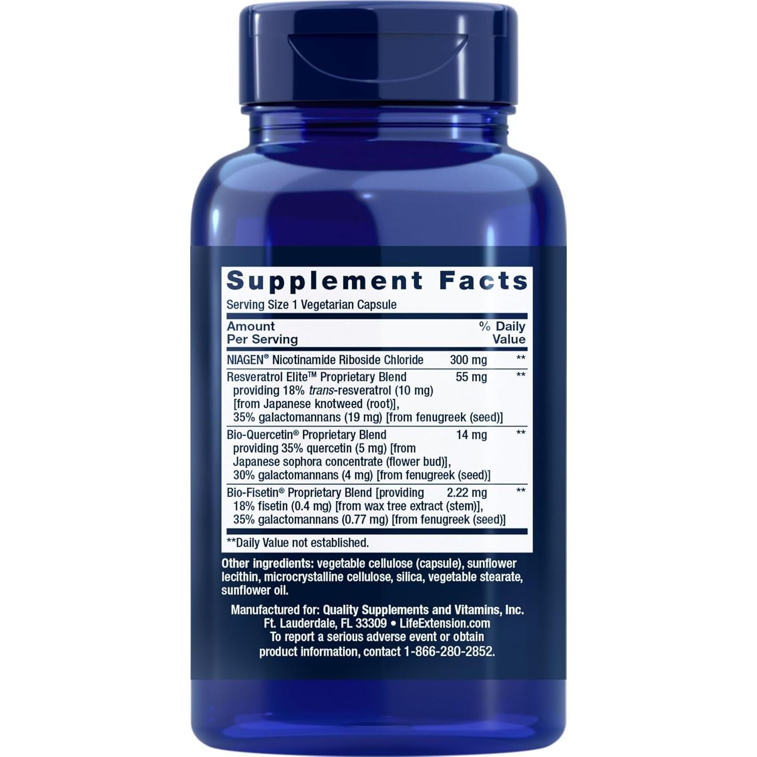 NMN NAD+ Cell Regenerator cu Resveratrol Elite pentru Energie Celulara si Protectie Celulara - Life Extension 30 capsule - Protein4Life
