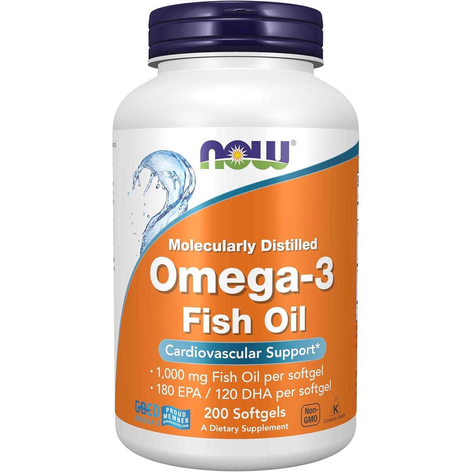 Omega - 3 Fish Oil Distilat Molecular - NOW Foods - 1000 mg - Protein4Life
