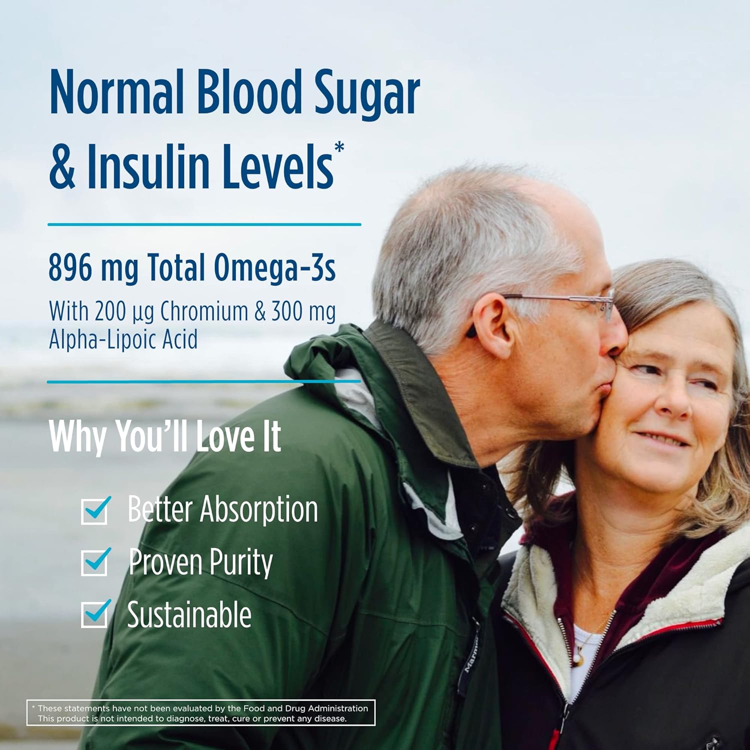 Omega Blood Sugar - Suport Glicemic cu Acid Alfa Lipoic si Crom - Nordic Naturals - 60 capsule - Protein4Life