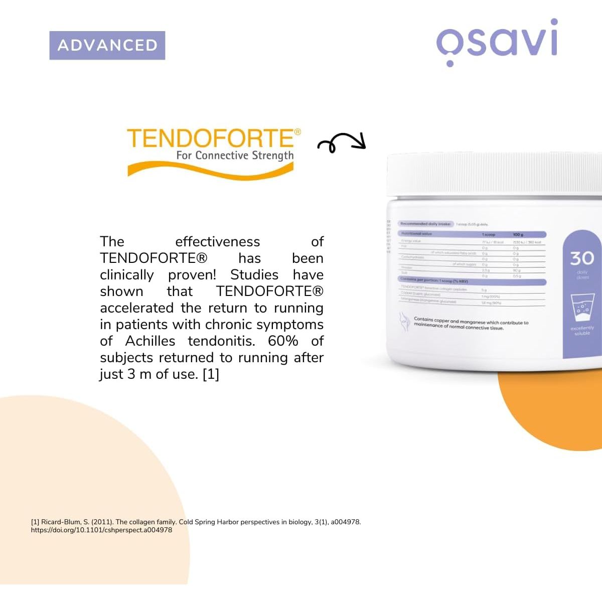 Peptide de Colagen TendoForte pentru Tendoane si Ligamente - Osavi - 150 grame - Protein4Life