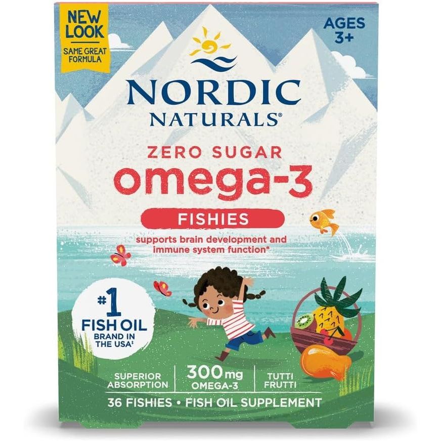 Pestisori Omega 3 Fara Zahar cu Aroma de Tutti Frutti - Nordic Naturals - 36 fishies - Protein4Life