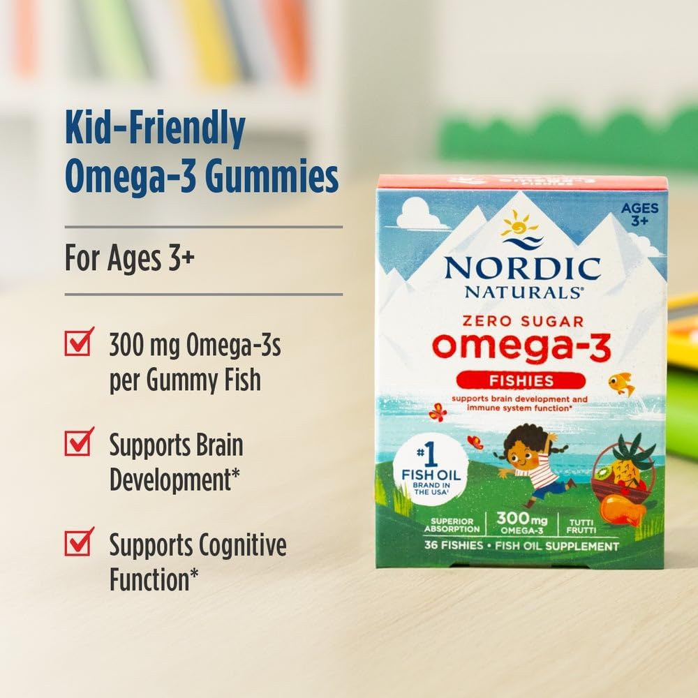 Pestisori Omega 3 Fara Zahar cu Aroma de Tutti Frutti - Nordic Naturals - 36 fishies - Protein4Life