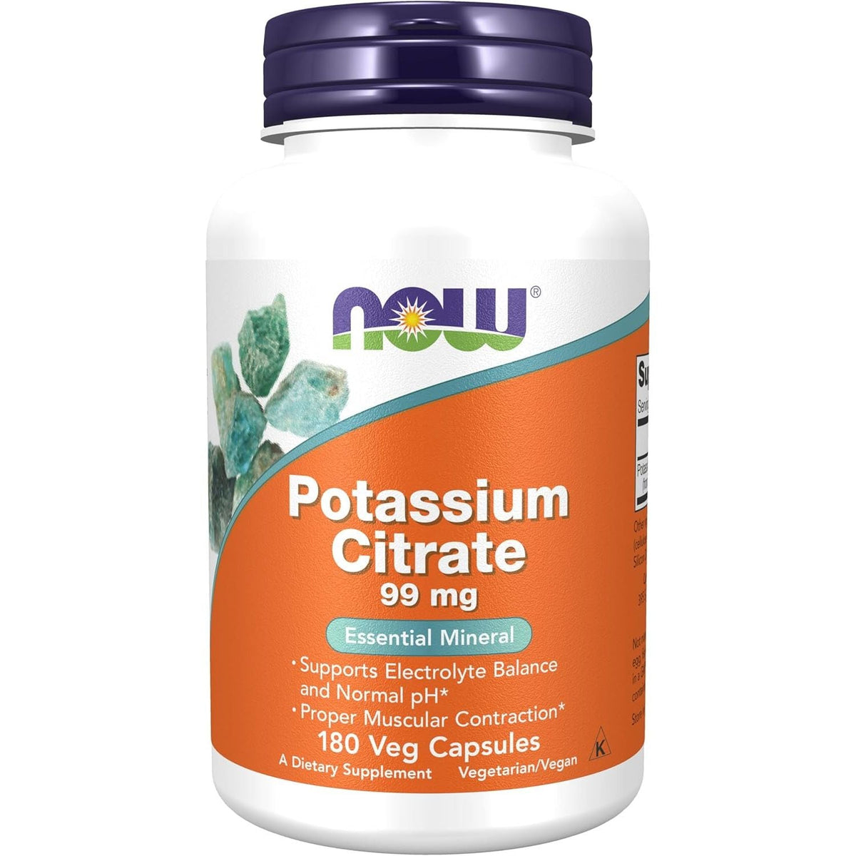 Potasiu Citrat 180 capsule - 99 mg - NOW Foods - Protein4Life