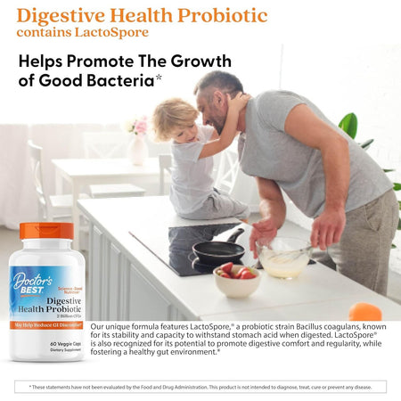Probiotic pentru Digestie si Flora Intestinala cu LactoSpore 2 Miliarde CFU - Doctor's Best - 60 Capsule - Protein4Life