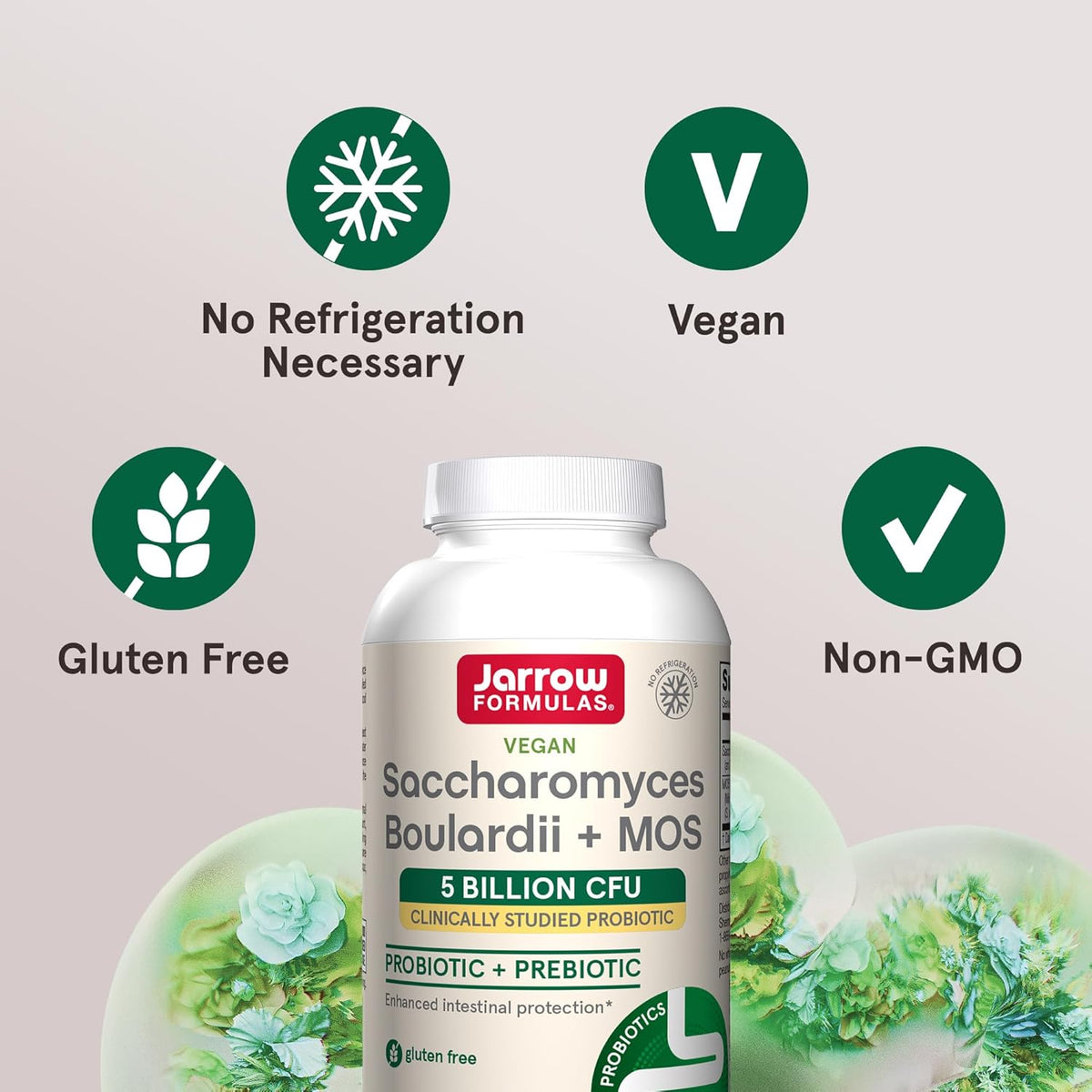 Probiotic Saccharomyces Boulardii + MOS - Jarrow Formulas - Protein4Life