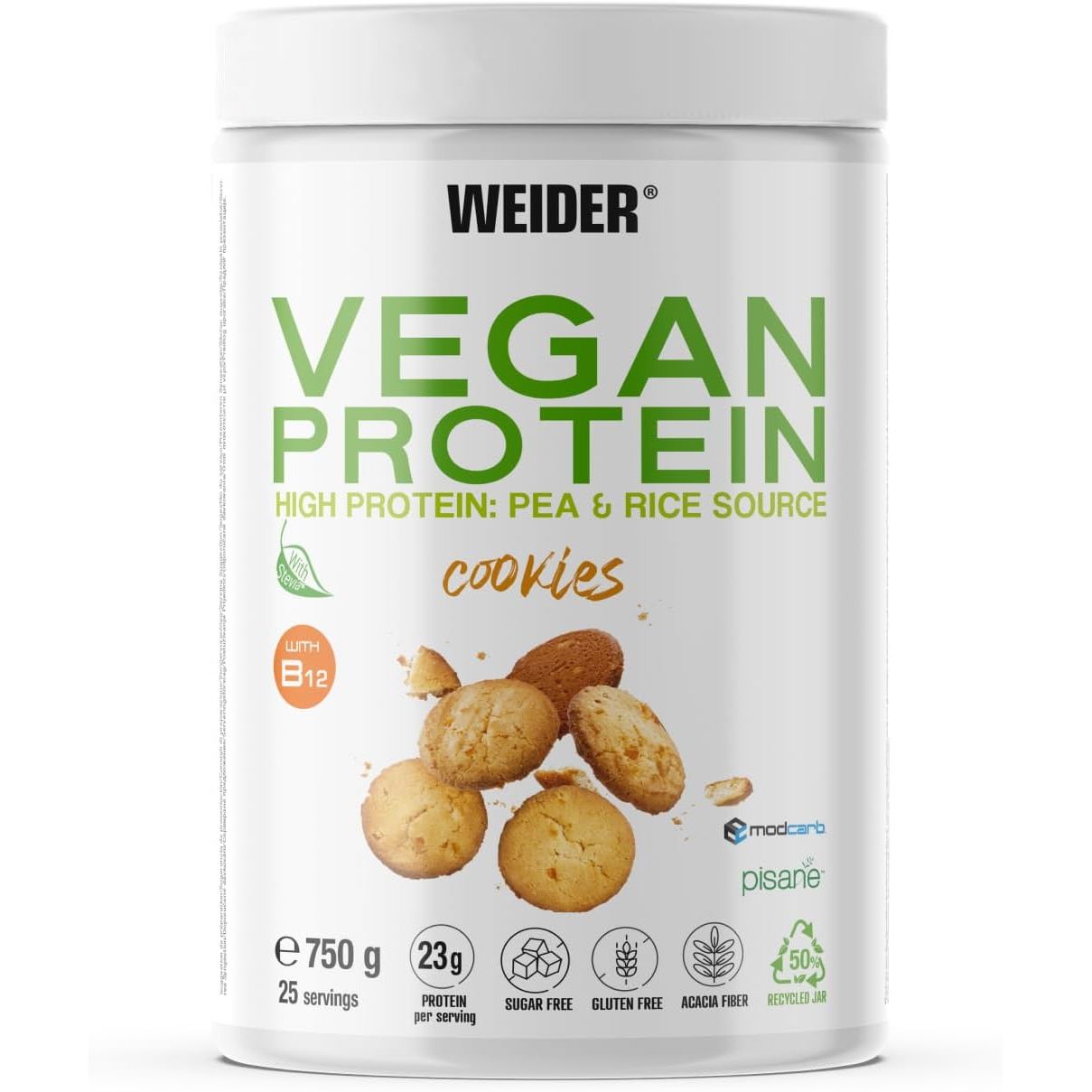 Proteina Vegana Premium cu Vitamina B12 Activa - Weider - 750 grame - Protein4Life