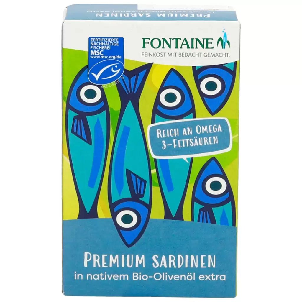 Sardine in Ulei BIO de Masline Extravirgin - Fontaine - 120 grame - Protein4Life