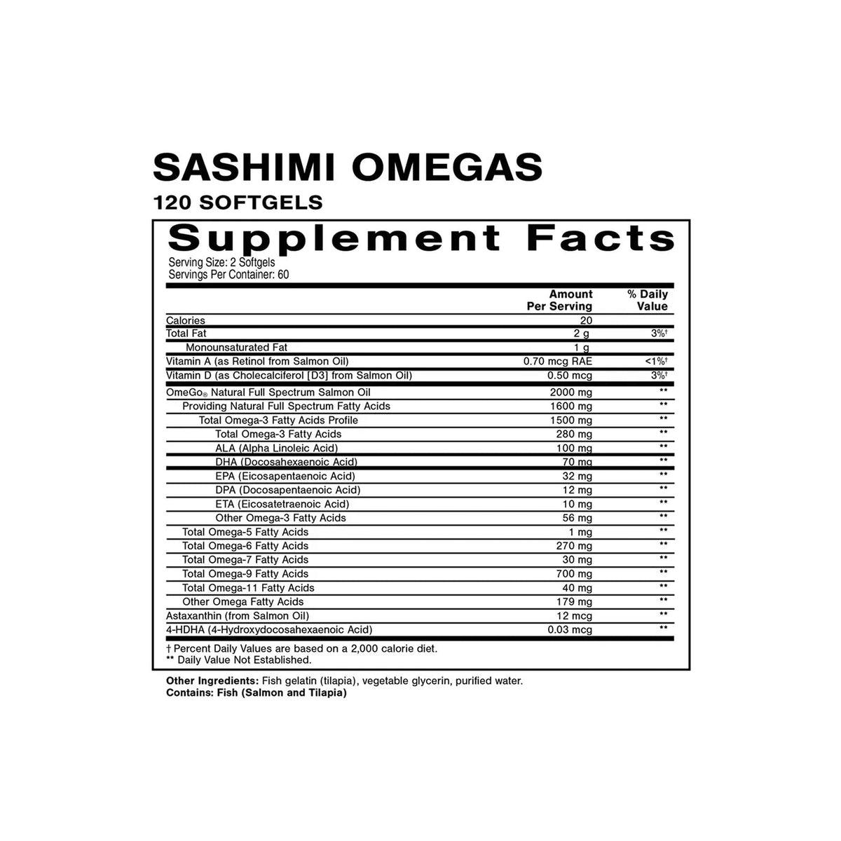 Sashimi Omegas, Ulei de Somon Omega 3-6-9 Full Spectrum, 120 capsule moi, Quicksilver Scientific - Protein4Life